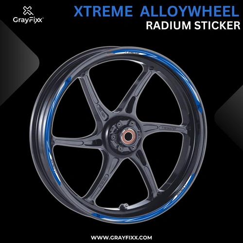Alloy Wheel Radium Sticker for Xtreme | Made in Premium Radium with FPF (Fade Protection Film), Waterproof, Precut Sticker, Pack Of 12